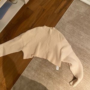 Zara Cropped Ribbed Sweater Size M